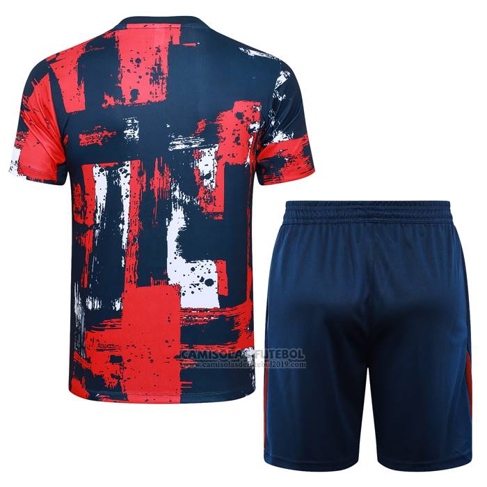 Fato de Treino Paris Saint-Germain Jordan Manga Curta 2024-2025 Azul Y Vermelho - Calcas Curta